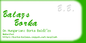 balazs borka business card